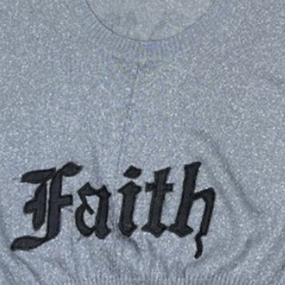 Faith Connexion Silver/Gray Top | Size M - Picture 4 of 4